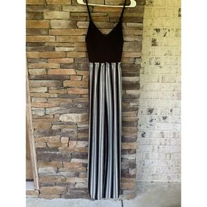 Stilettos Black & White Striped Jumpsuit - Wide Leg